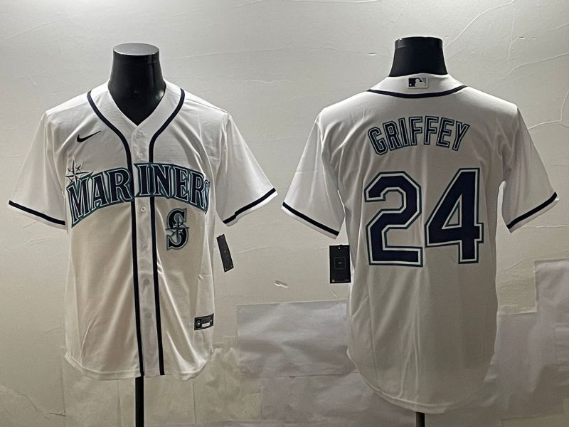 Men Seattle Mariners 24 Griffey White Game 2025 Nike MLB Jersey style 5